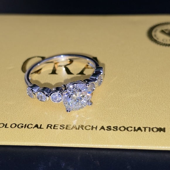 2 CTW Moissanite White Gold Filled Ring . - Picture 3 of 7